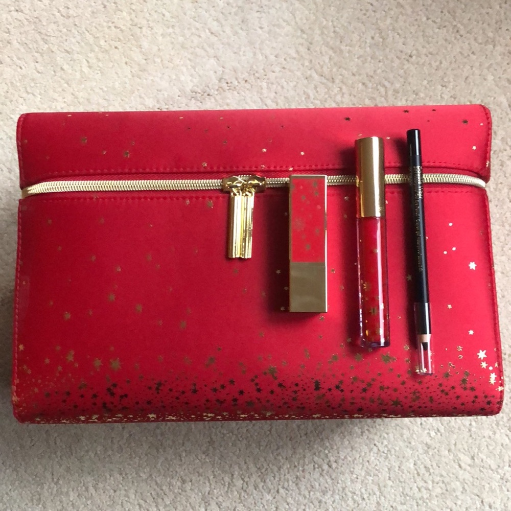 NEW! Estée Lauder Traincase Including Lipstick, Gloss and Eyeliner